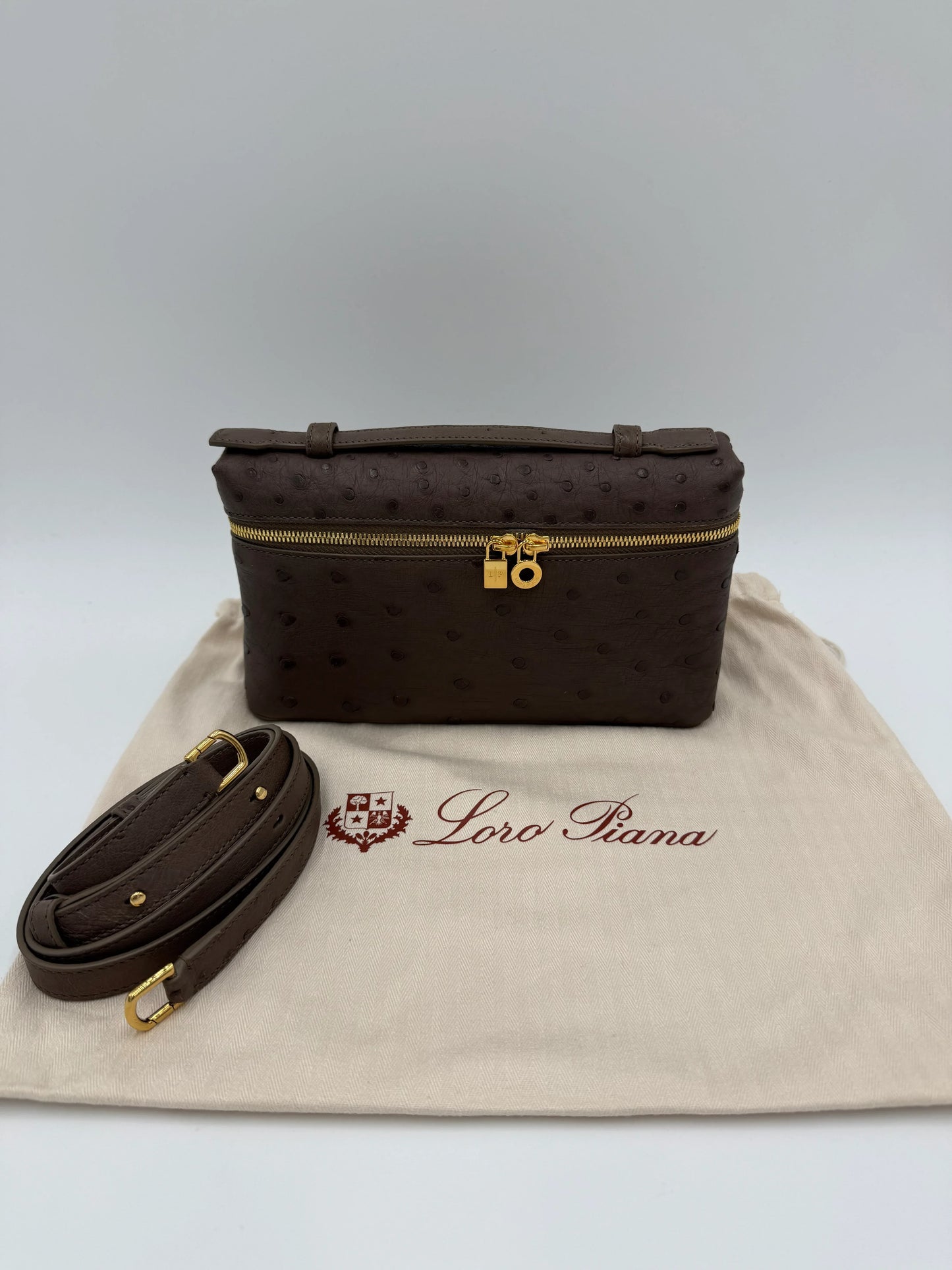 Loro-Piana-Borsa-Extra-Pocket-L19-Pelle-di-Struzzo-Taupe-70314483056964 - Pally Vintage Closet
