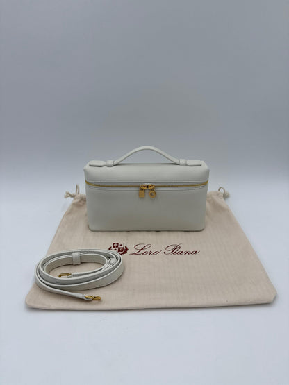 Loro Piana Borsa Extra Pocket L19 Pelle di Vitello Martellata Bianca - Pally Vintage Closet