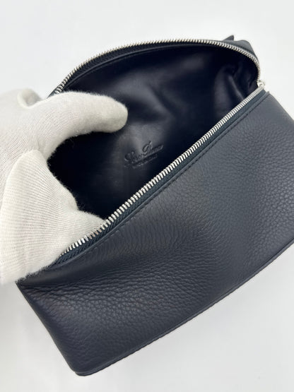 Loro Piana Borsa Extra Pocket L19 Pelle di Vitello Martellata Blu Navy - Pally Vintage Closet