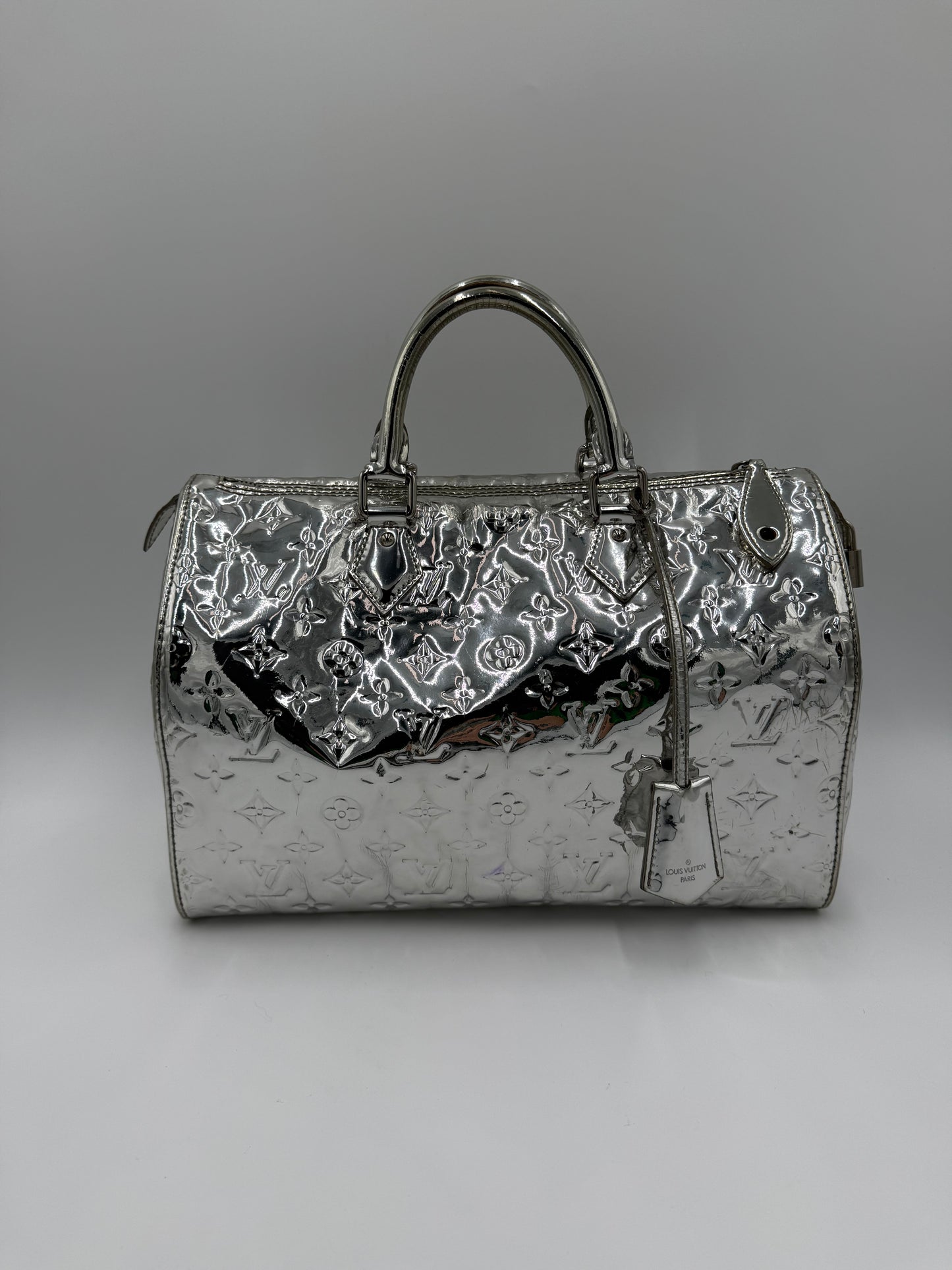 Louis Vuitton Borsa Speedy 35 Limited Edition Monogram Miroir Silver - Pally Vintage Closet