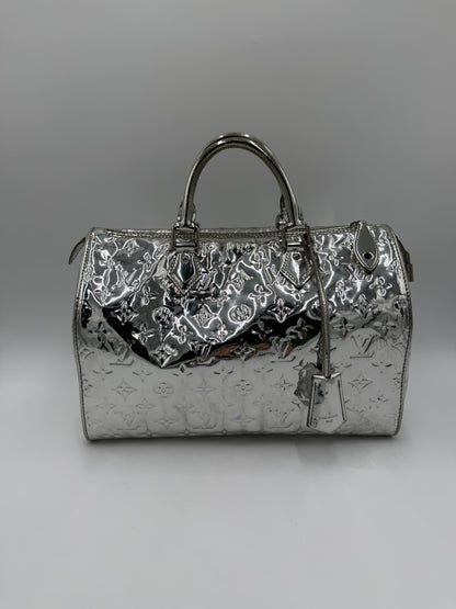 Louis Vuitton Borsa Speedy 35 Limited Edition Monogram Miroir Silver - Pally Vintage Closet