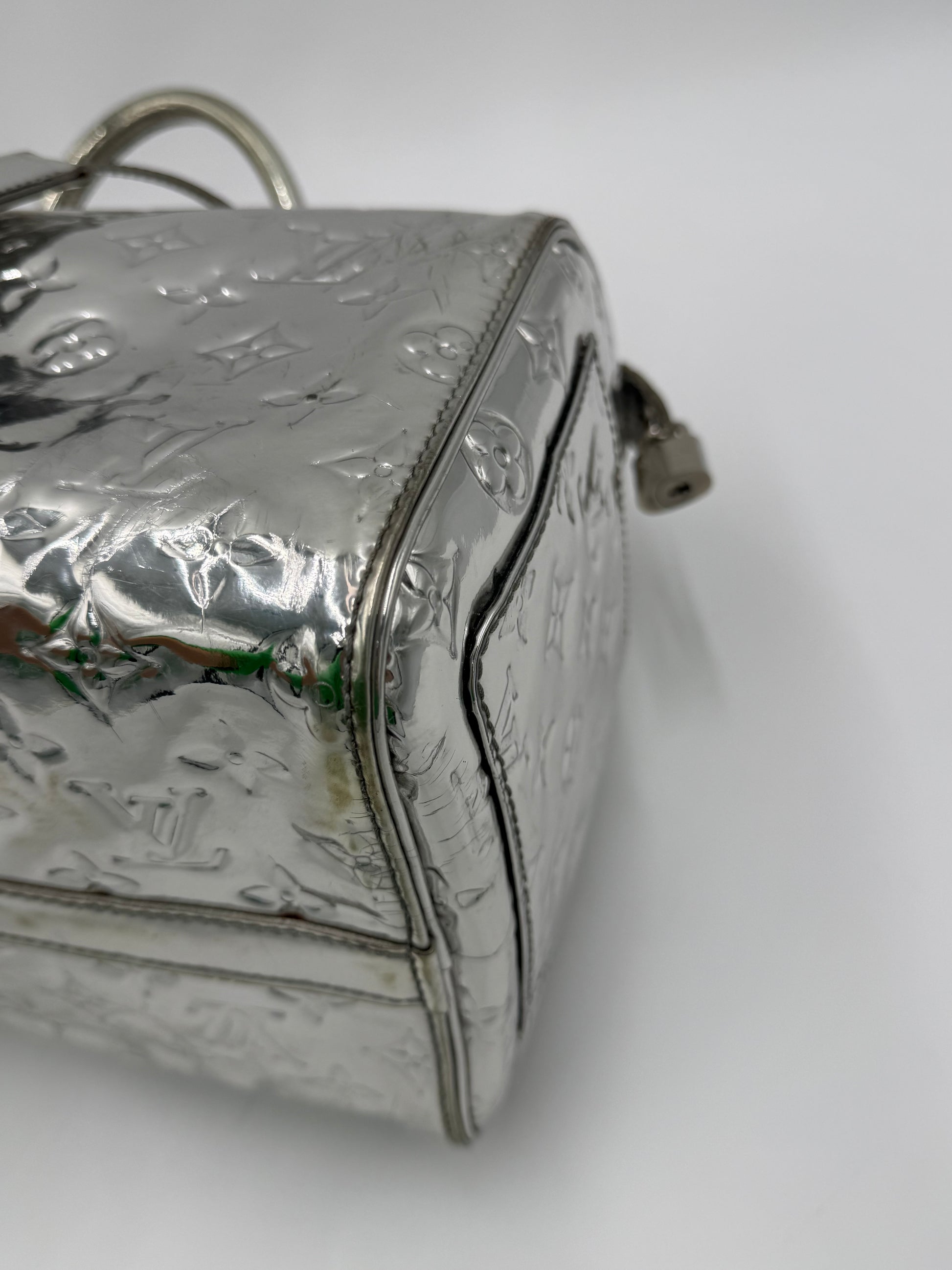 Louis Vuitton Borsa Speedy 35 Limited Edition Monogram Miroir Silver - Pally Vintage Closet