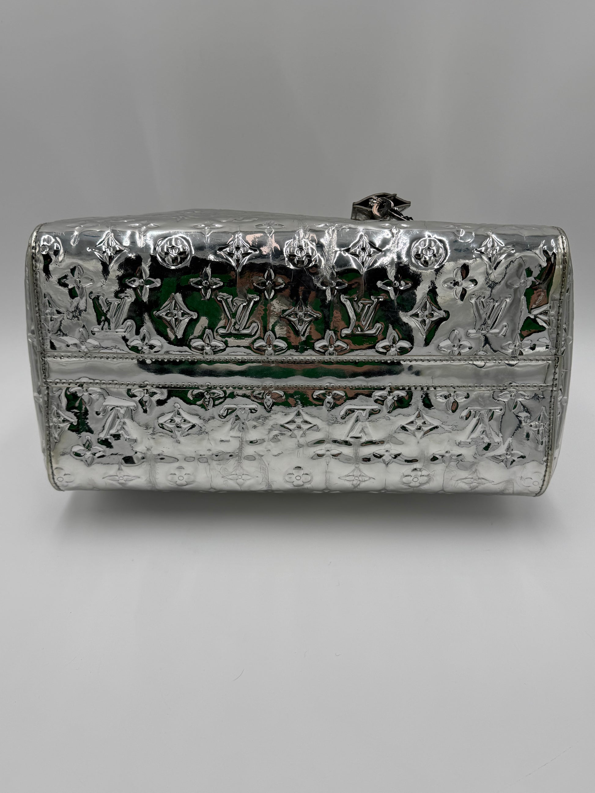 Louis Vuitton Borsa Speedy 35 Limited Edition Monogram Miroir Silver - Pally Vintage Closet