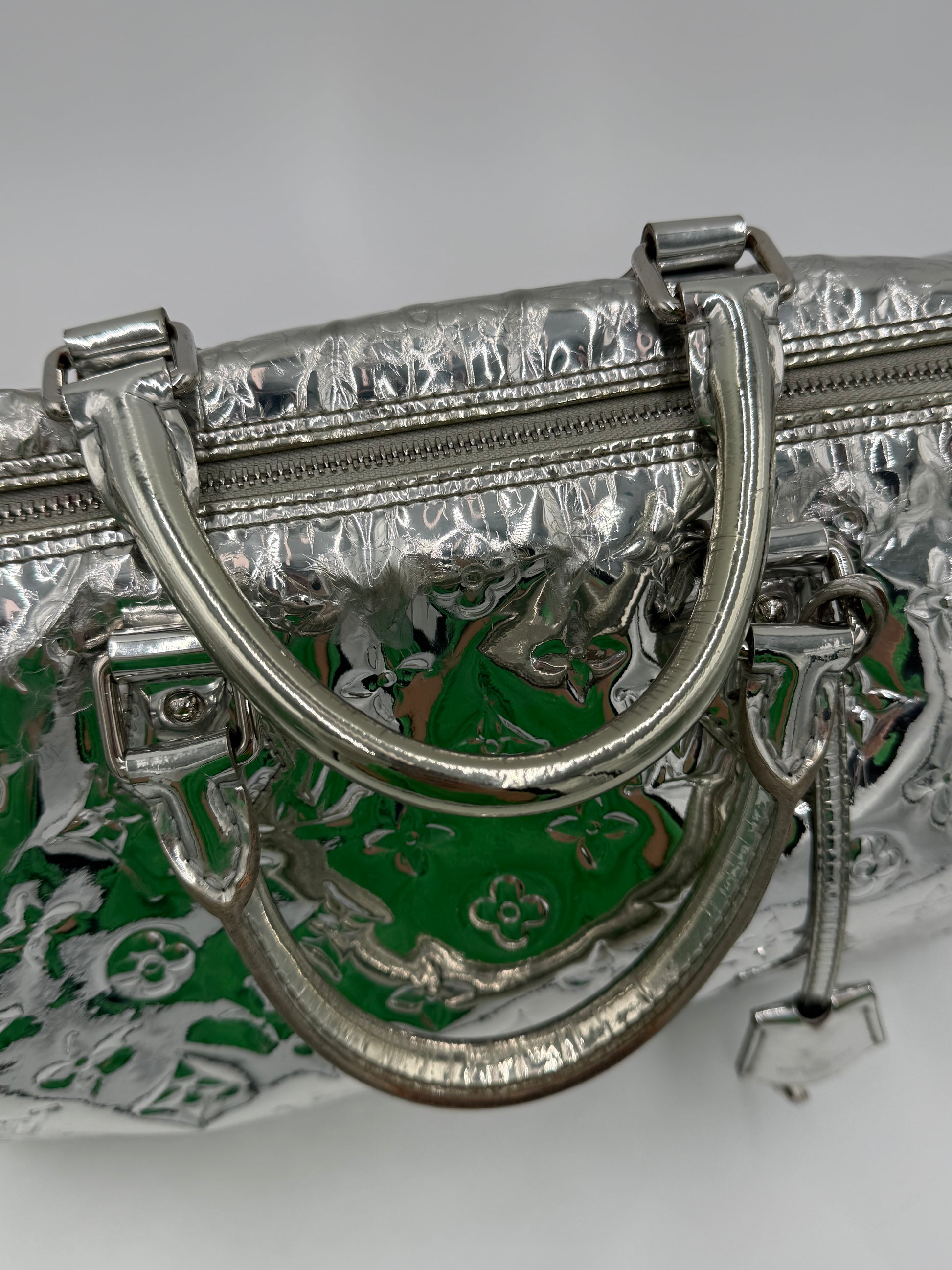 Louis Vuitton Borsa Speedy 35 Limited Edition Monogram Miroir Silver - Pally Vintage Closet