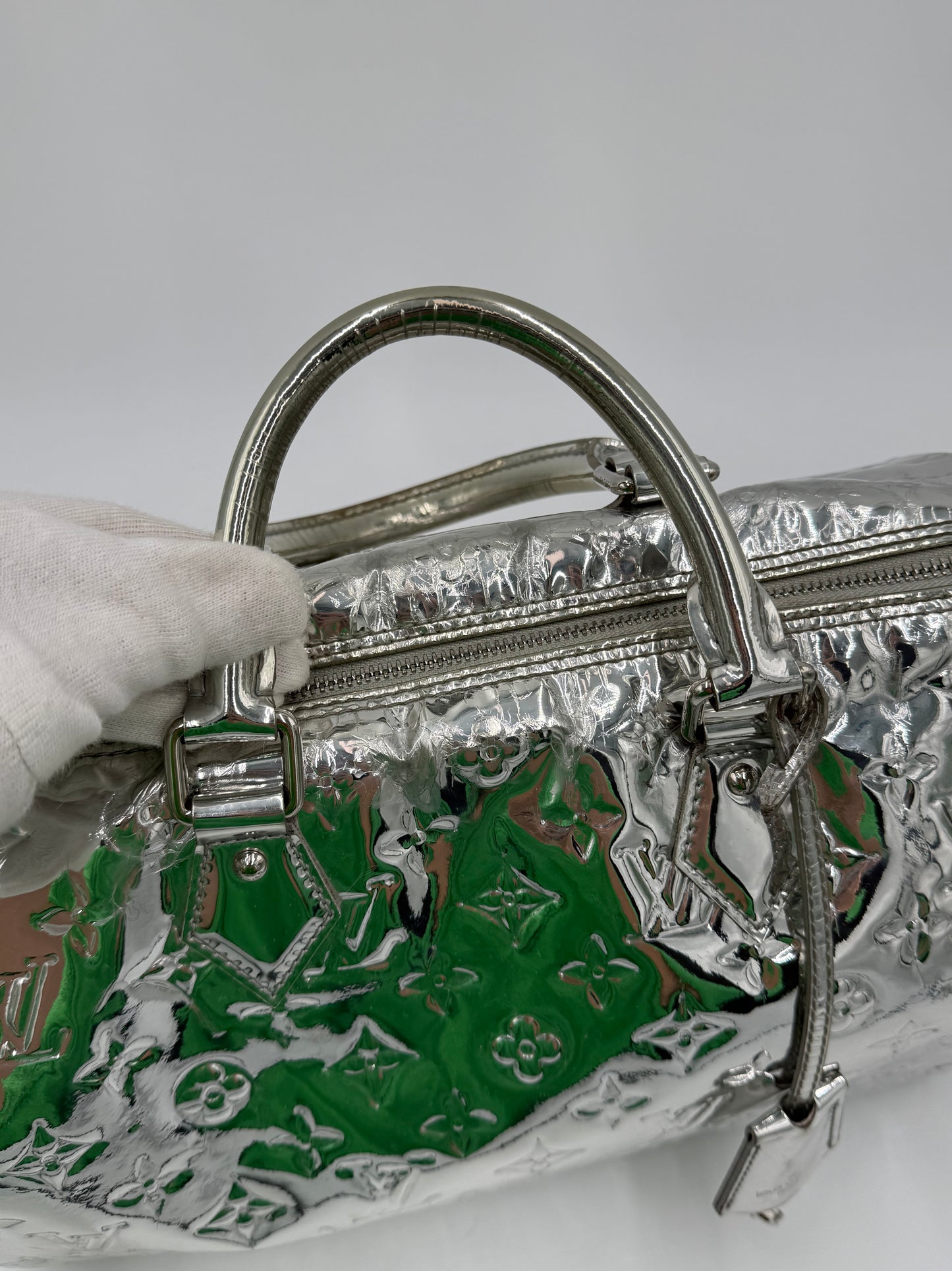 Louis Vuitton Borsa Speedy 35 Limited Edition Monogram Miroir Silver - Pally Vintage Closet