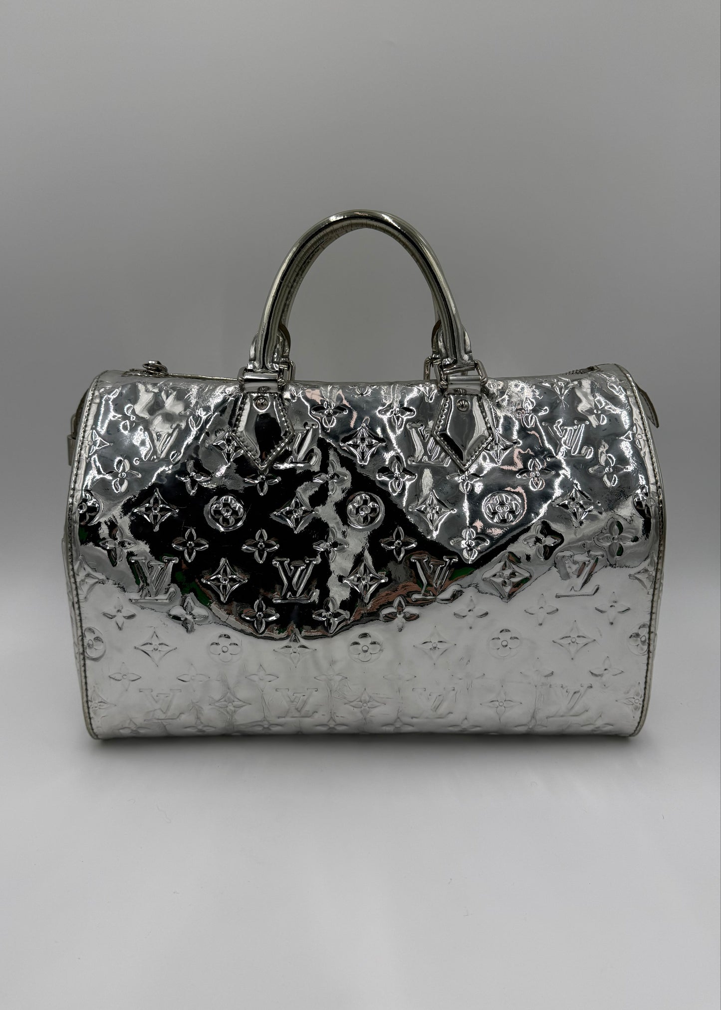 Louis Vuitton Borsa Speedy 35 Limited Edition Monogram Miroir Silver - Pally Vintage Closet