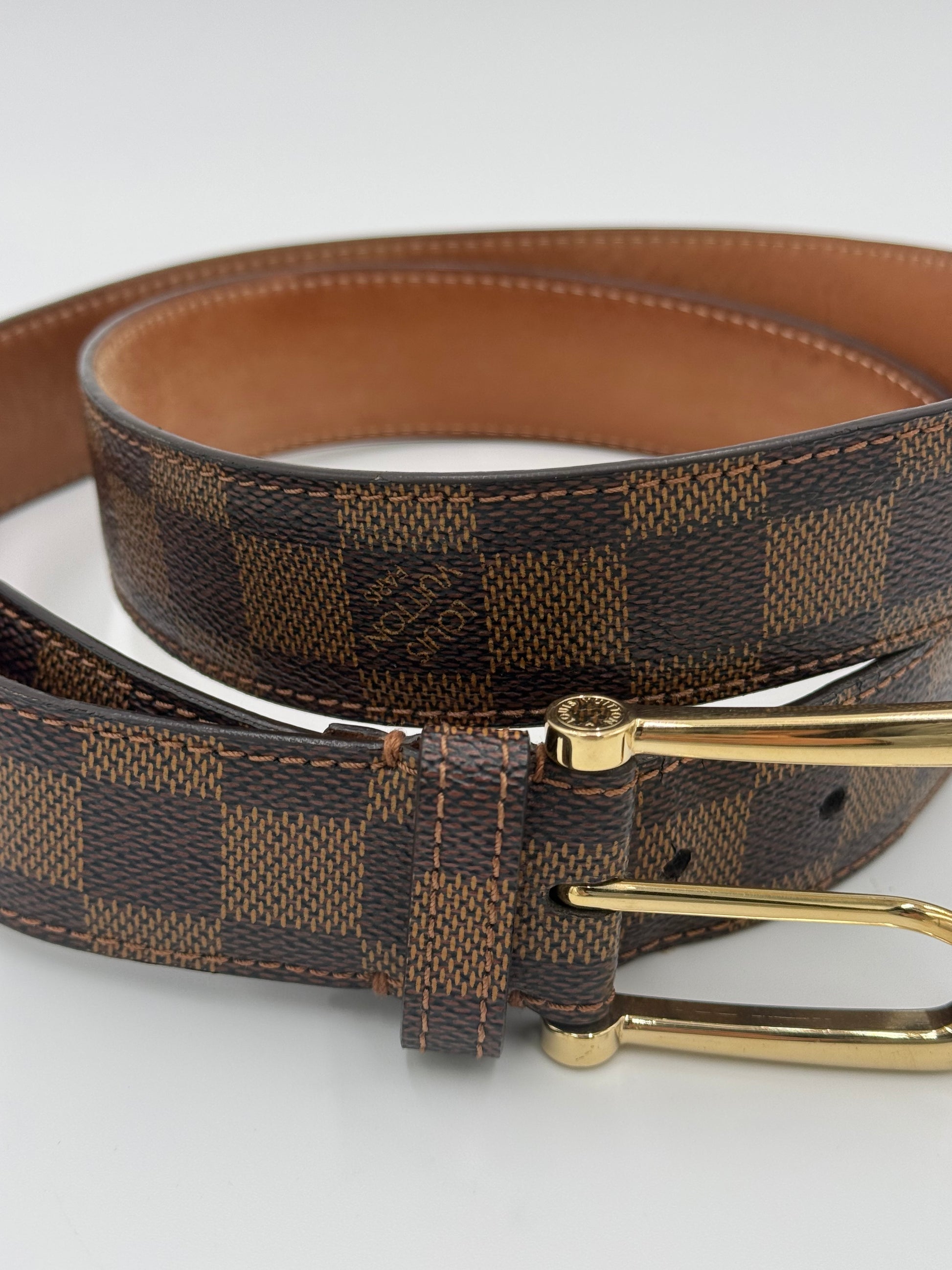 Louis Vuitton Cintura in Tela Damier Ebene Marrone - Pally Vintage Closet