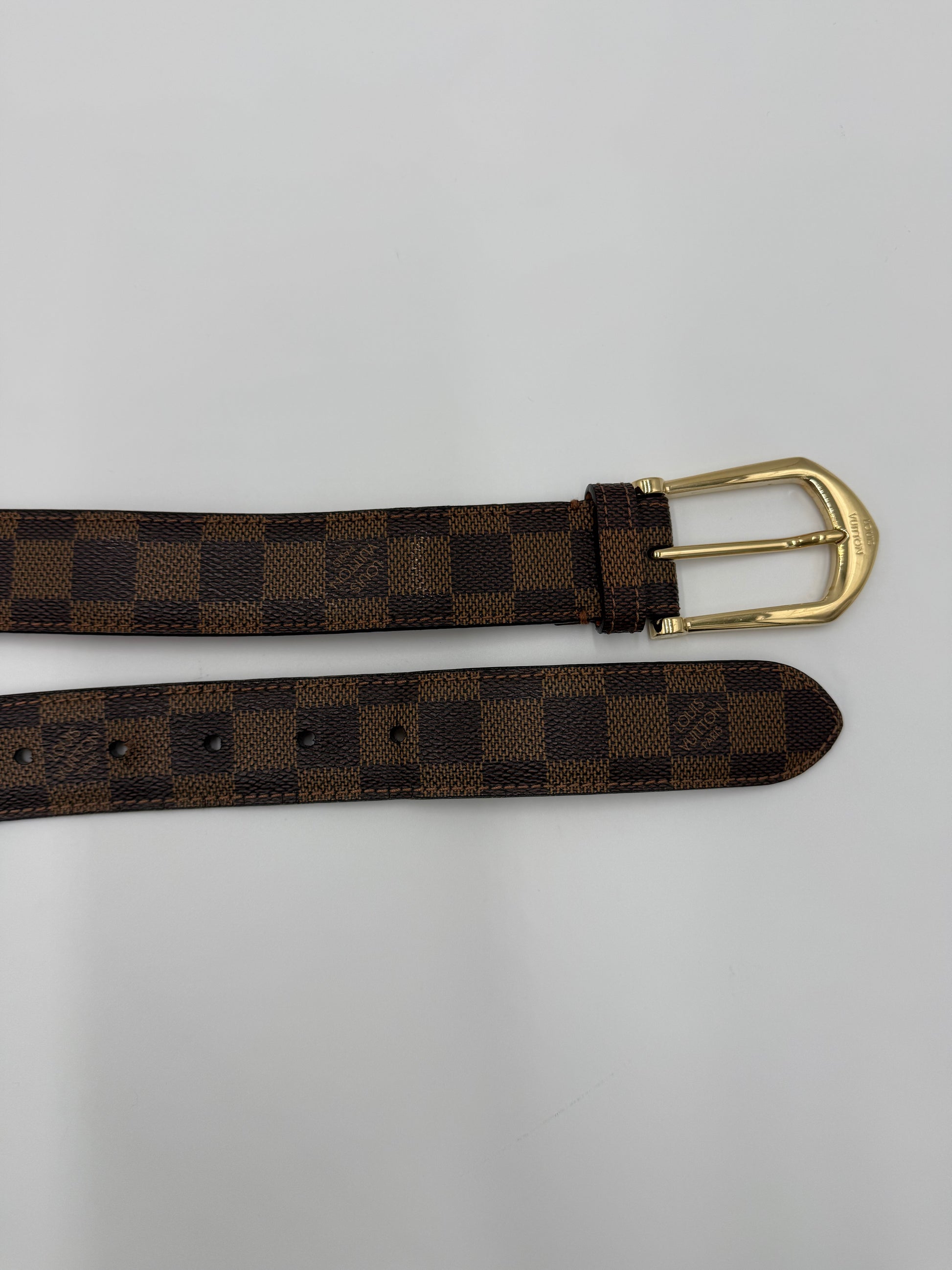 Louis Vuitton Cintura in Tela Damier Ebene Marrone - Pally Vintage Closet