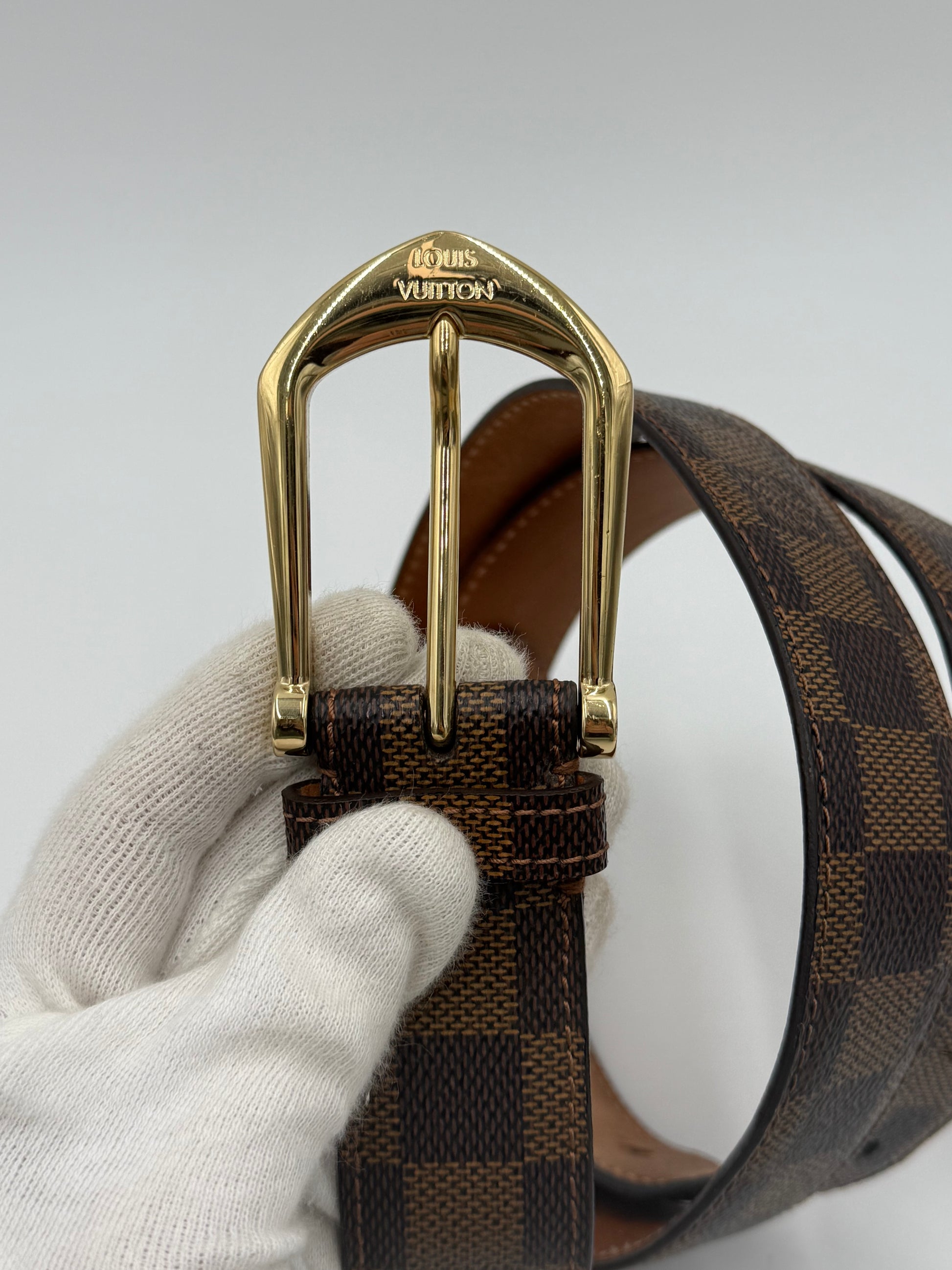 Louis Vuitton Cintura in Tela Damier Ebene Marrone - Pally Vintage Closet