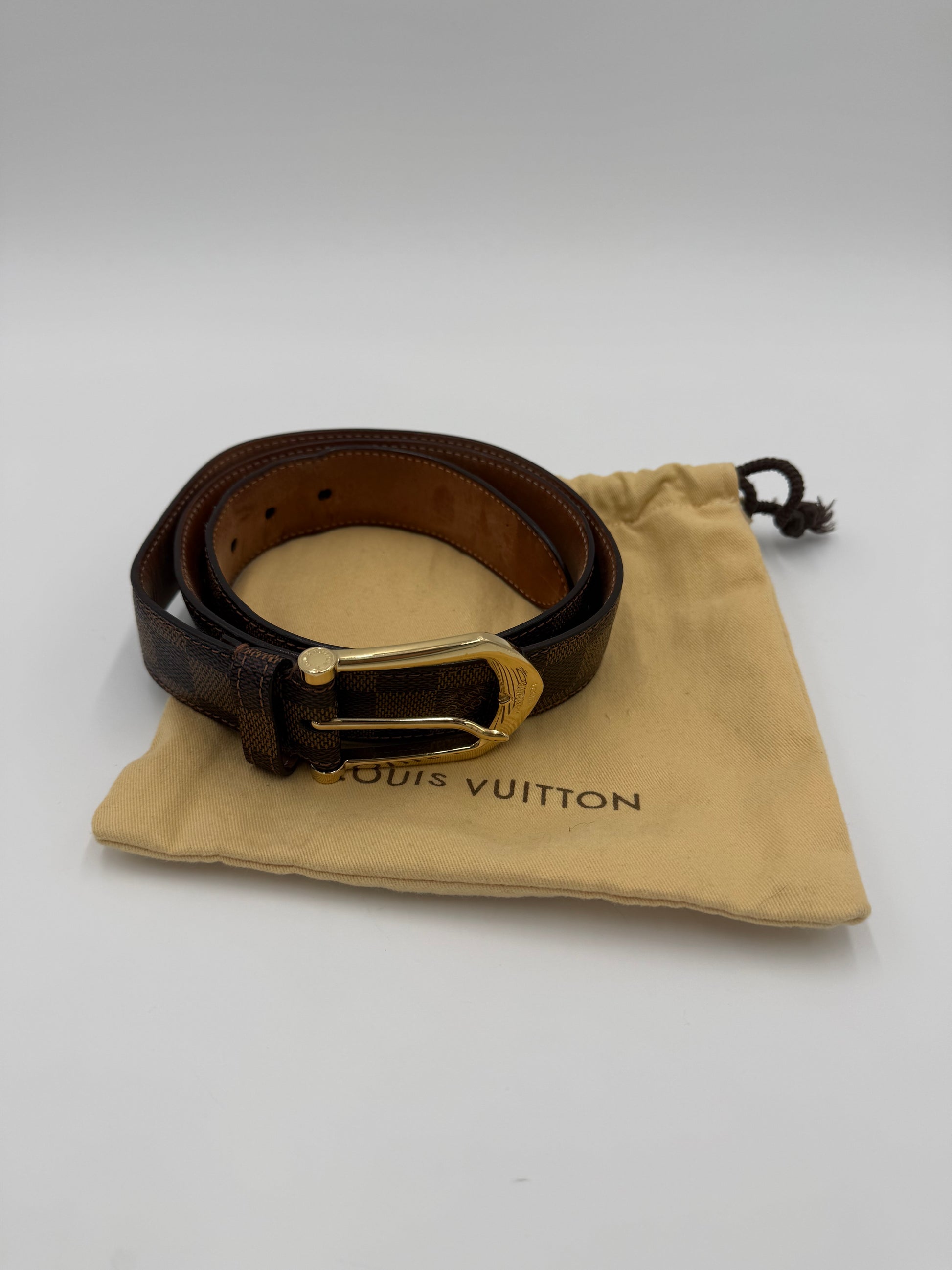 Louis Vuitton Cintura in Tela Damier Ebene Marrone - Pally Vintage Closet