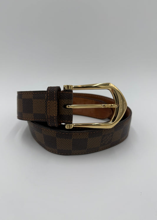 Louis Vuitton Cintura in Tela Damier Ebene Marrone - Pally Vintage Closet