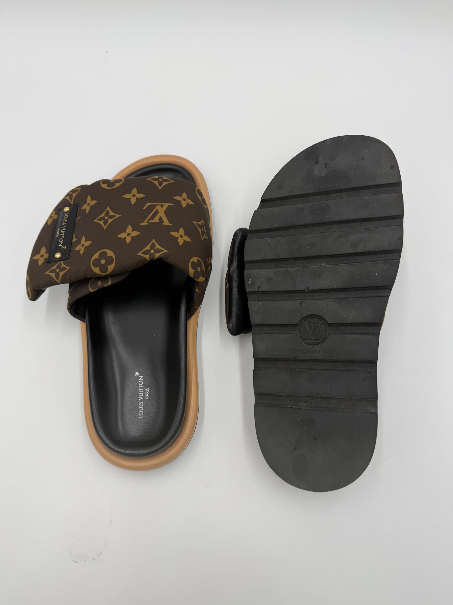 Louis Vuitton Mule Bassa Pool Pillow Monogram Marrone e Nero - Pally Vintage Closet