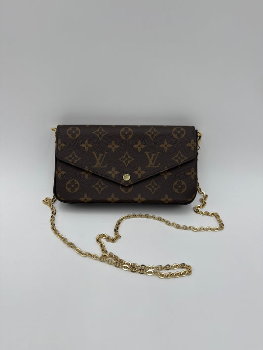 Louis Vuitton Pochette Fèlicie Tela Monogram Marrone - Pally Vintage Closet