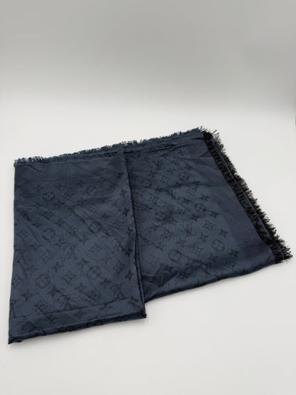 Louis Vuitton Sciarpa Shawl Monogram in Lana Blu Navy - Pally Vintage Closet