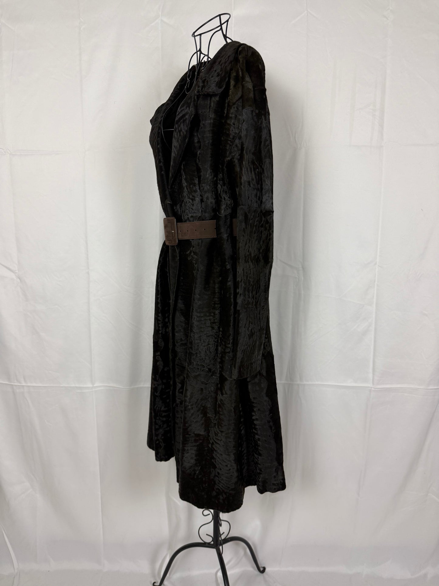 Marni Cappotto Astrakan Sartoriale con Cintura Marrone - Pally Vintage Closet