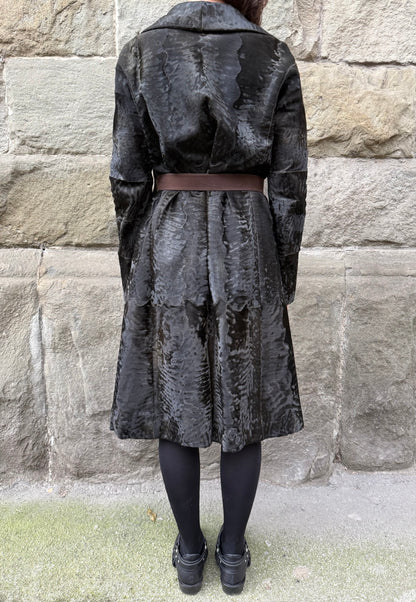 Marni Cappotto Astrakan Sartoriale con Cintura Marrone - Pally Vintage Closet