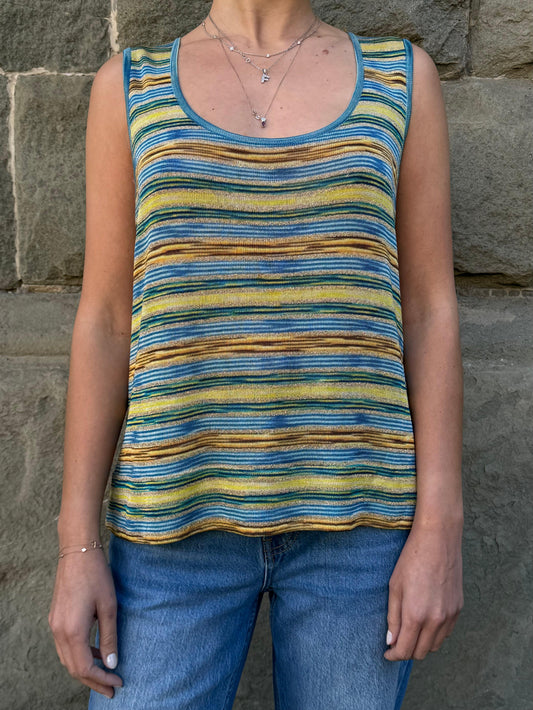 Missoni-Canotta-Vintage-Maglia-Lurex-a-Righe-Multicolore-70587701985604 - Pally Vintage Closet