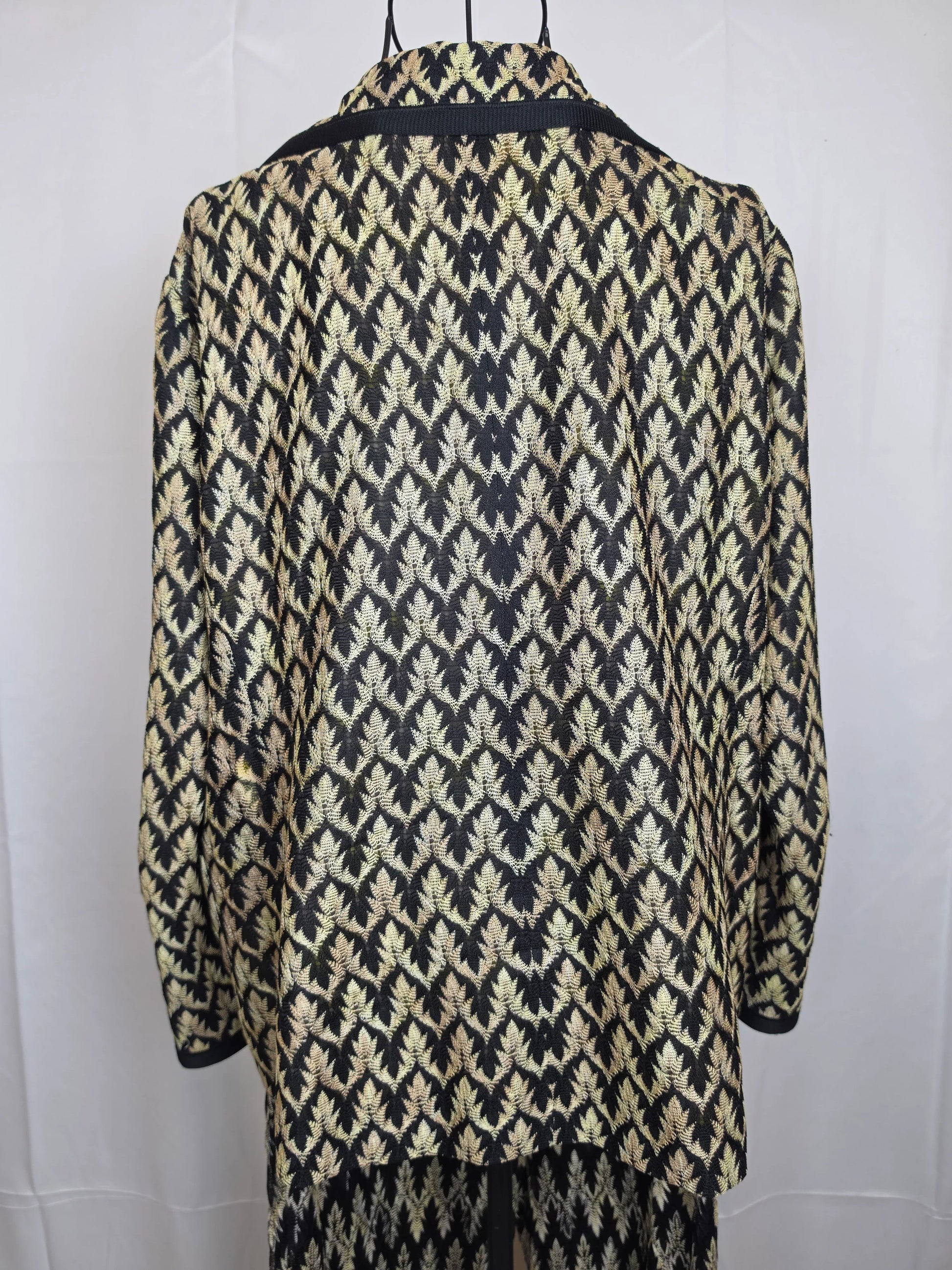 Missoni-Completo-Vintage-Blazer-e-Pantaloni-in-Maglia-Lavorata-Nero-e-Oro-70263496311108 - Pally Vintage Closet