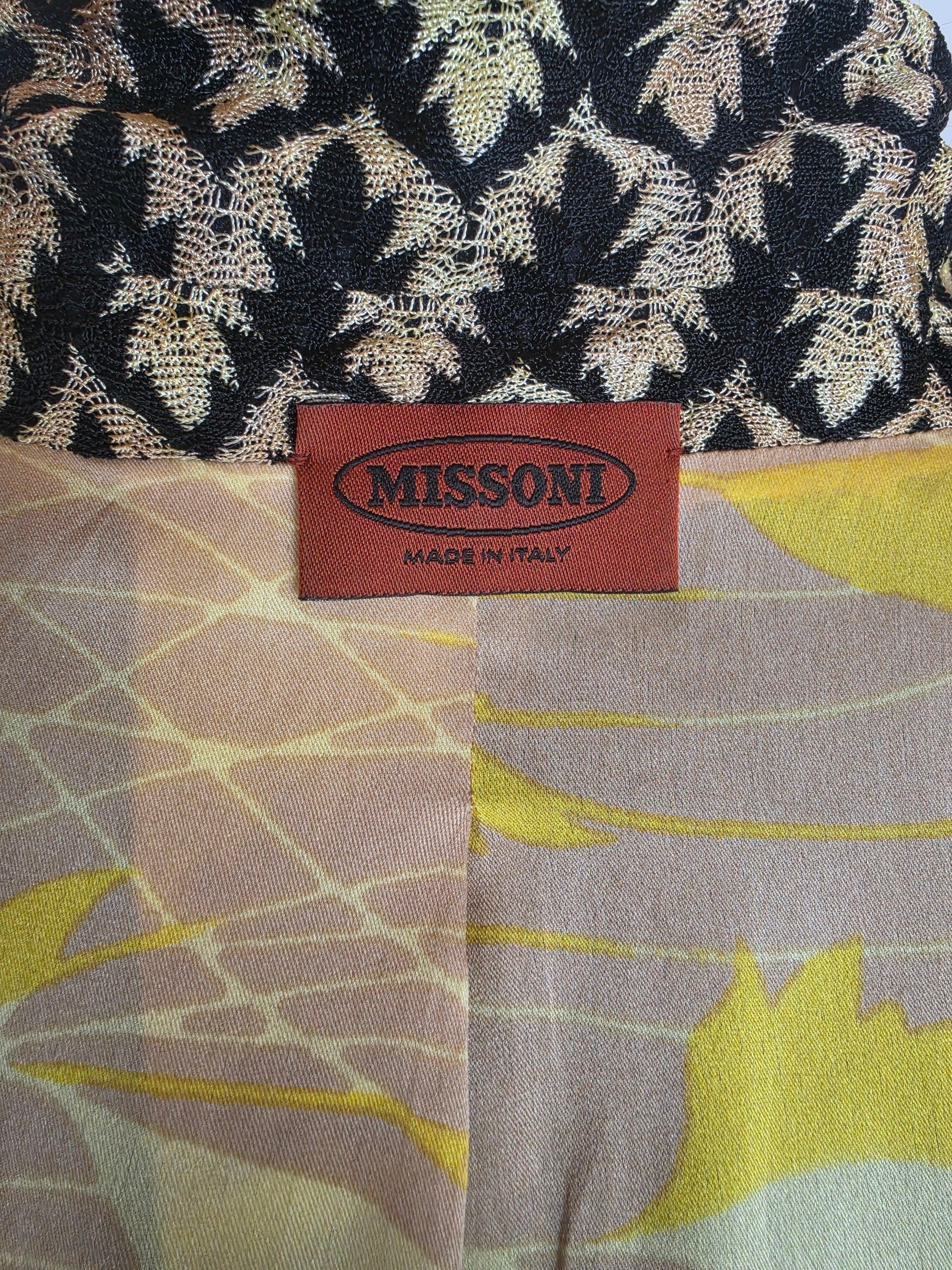 Missoni-Completo-Vintage-Blazer-e-Pantaloni-in-Maglia-Lavorata-Nero-e-Oro-70263496442180 - Pally Vintage Closet