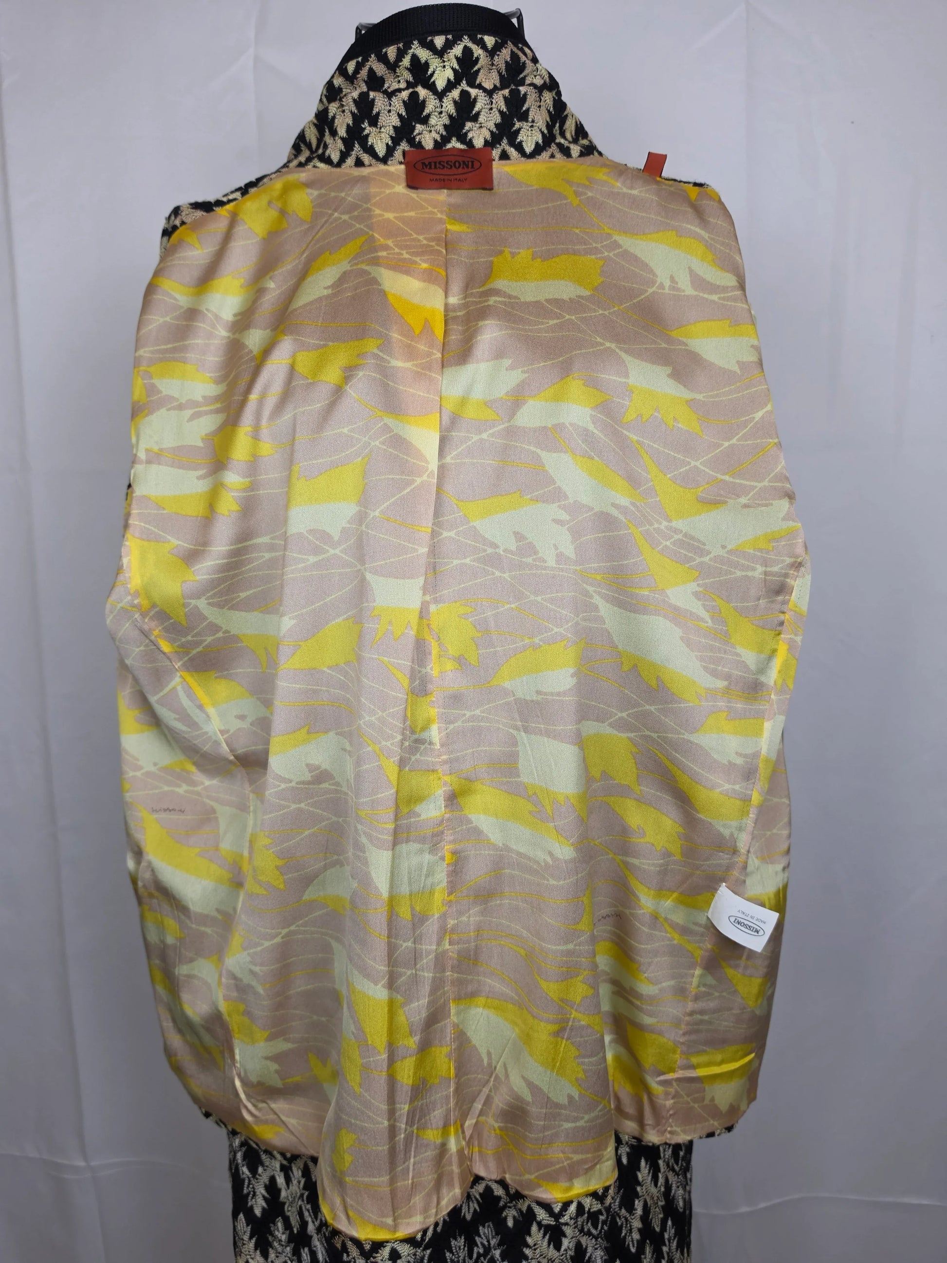 Missoni-Completo-Vintage-Blazer-e-Pantaloni-in-Maglia-Lavorata-Nero-e-Oro-70263496474948 - Pally Vintage Closet