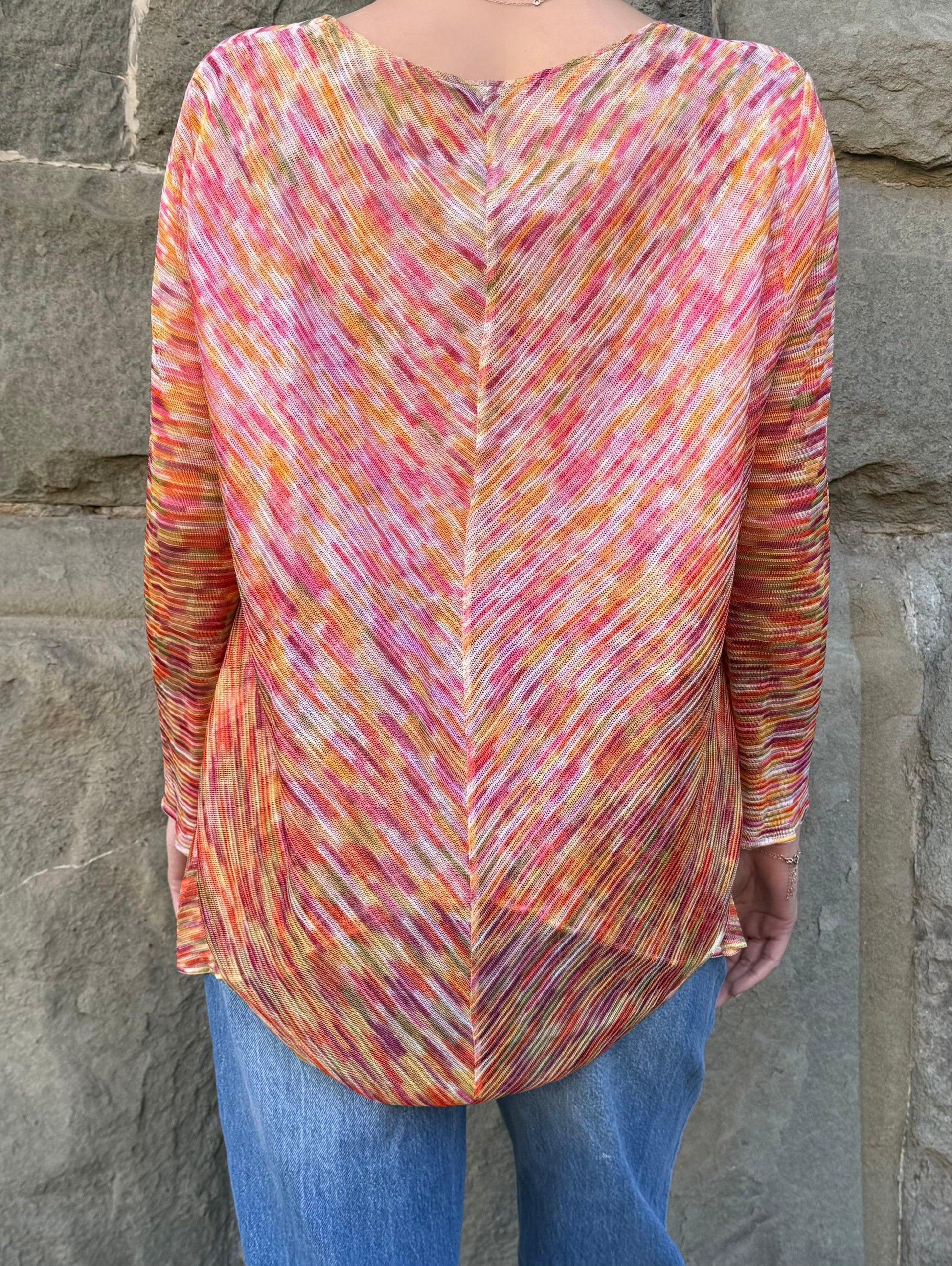 Missoni-Maglia-Vintage-a-Zig-Zag-Rosa-e-Arancione-70587695759684 - Pally Vintage Closet