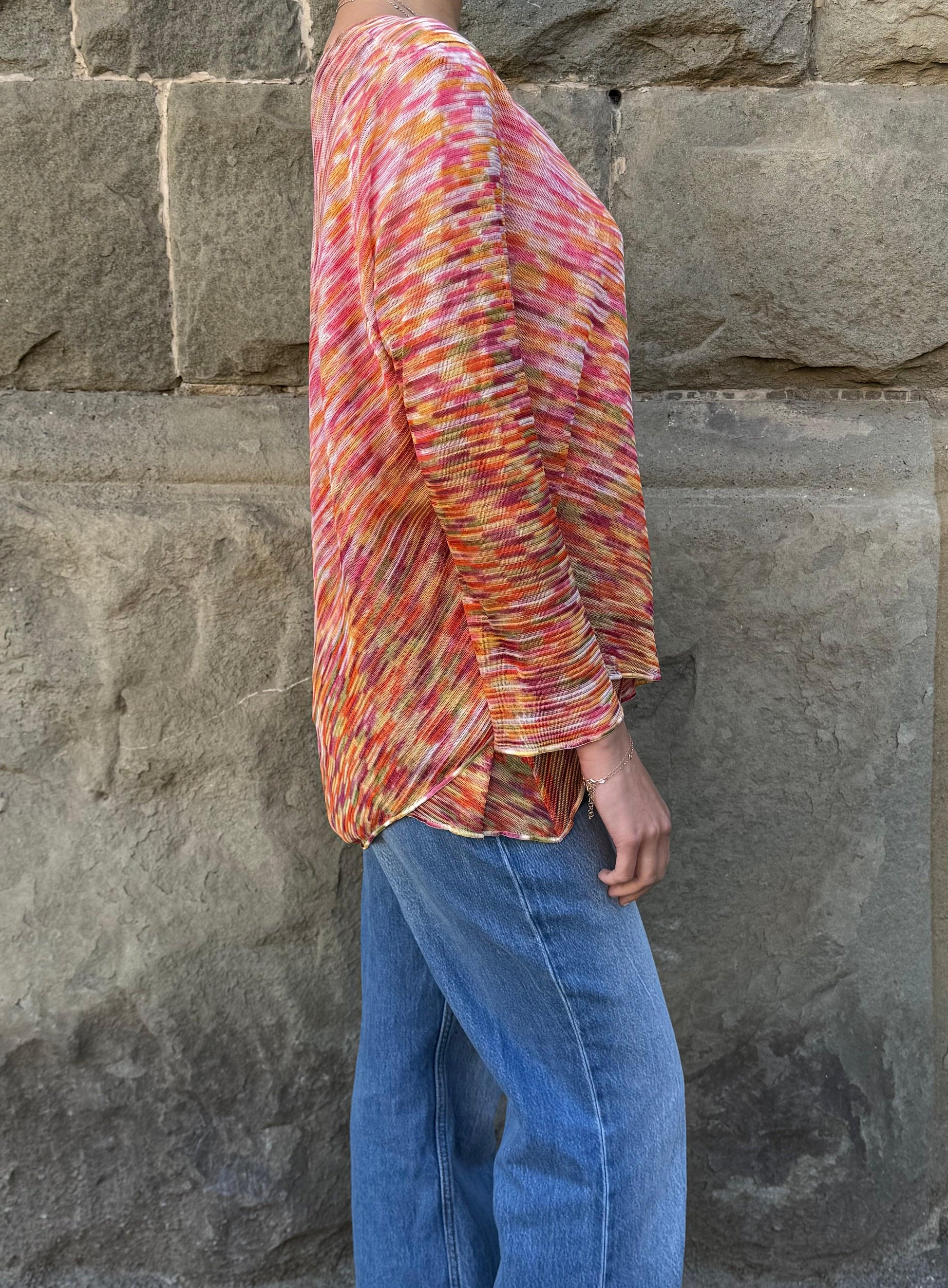 Missoni-Maglia-Vintage-a-Zig-Zag-Rosa-e-Arancione-70587695792452 - Pally Vintage Closet