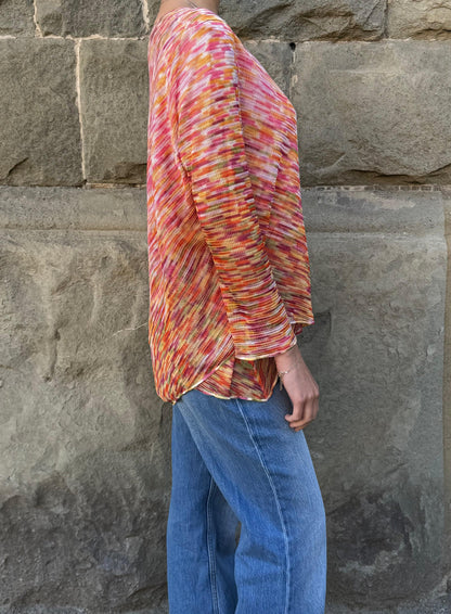Missoni-Maglia-Vintage-a-Zig-Zag-Rosa-e-Arancione-70587695792452 - Pally Vintage Closet