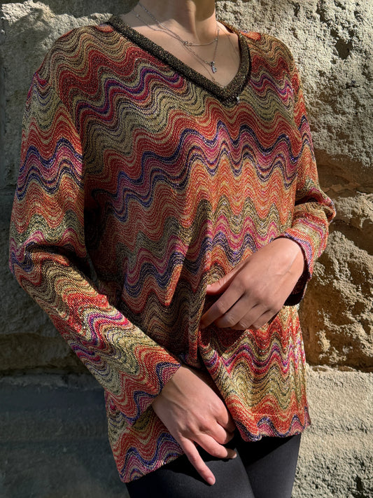 Missoni-Maglia-Vintage-in-Lurex-Pattern-Zigzag-Multicolore-70300497412420 - Pally Vintage Closet