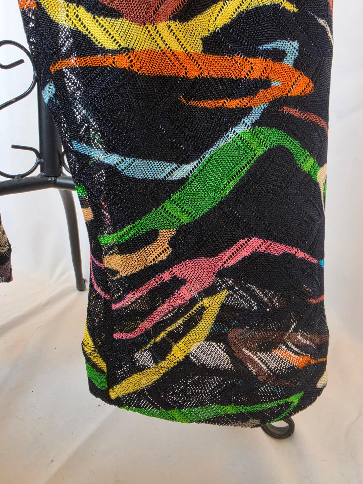 Missoni-Pantaloni-Vintage-a-Crochet-con-Motivo-Astratto-Nero-70401942356292 - Pally Vintage Closet