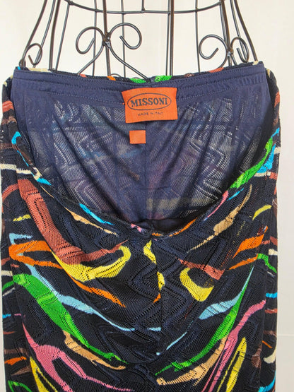 Missoni-Pantaloni-Vintage-a-Crochet-con-Motivo-Astratto-Nero-70401942487364 - Pally Vintage Closet
