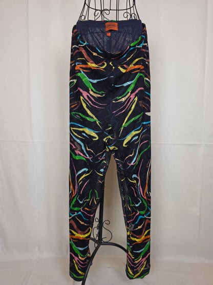 Missoni-Pantaloni-Vintage-a-Crochet-con-Motivo-Astratto-Nero-70401942520132 - Pally Vintage Closet