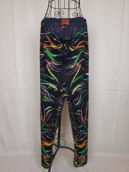 Missoni-Pantaloni-Vintage-a-Crochet-con-Motivo-Astratto-Nero-70401942552900 - Pally Vintage Closet