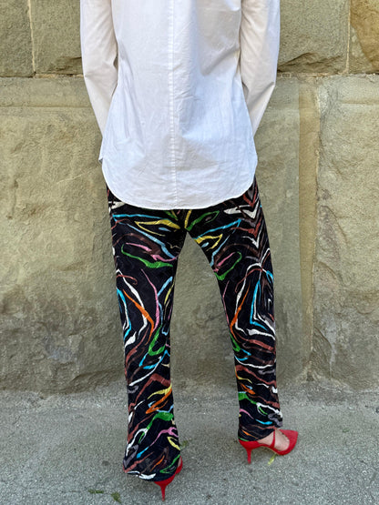 Missoni-Pantaloni-Vintage-a-Crochet-con-Motivo-Astratto-Nero-70587692056900 - Pally Vintage Closet