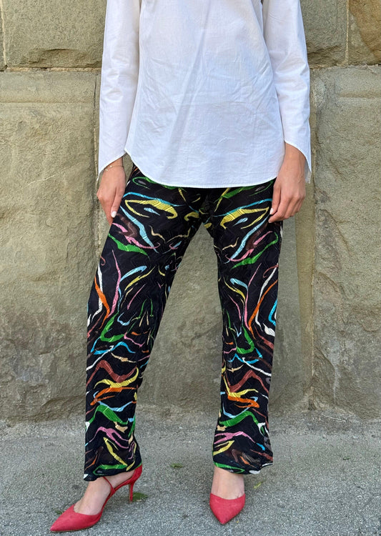 Missoni-Pantaloni-Vintage-a-Crochet-con-Motivo-Astratto-Nero-70587692089668 - Pally Vintage Closet