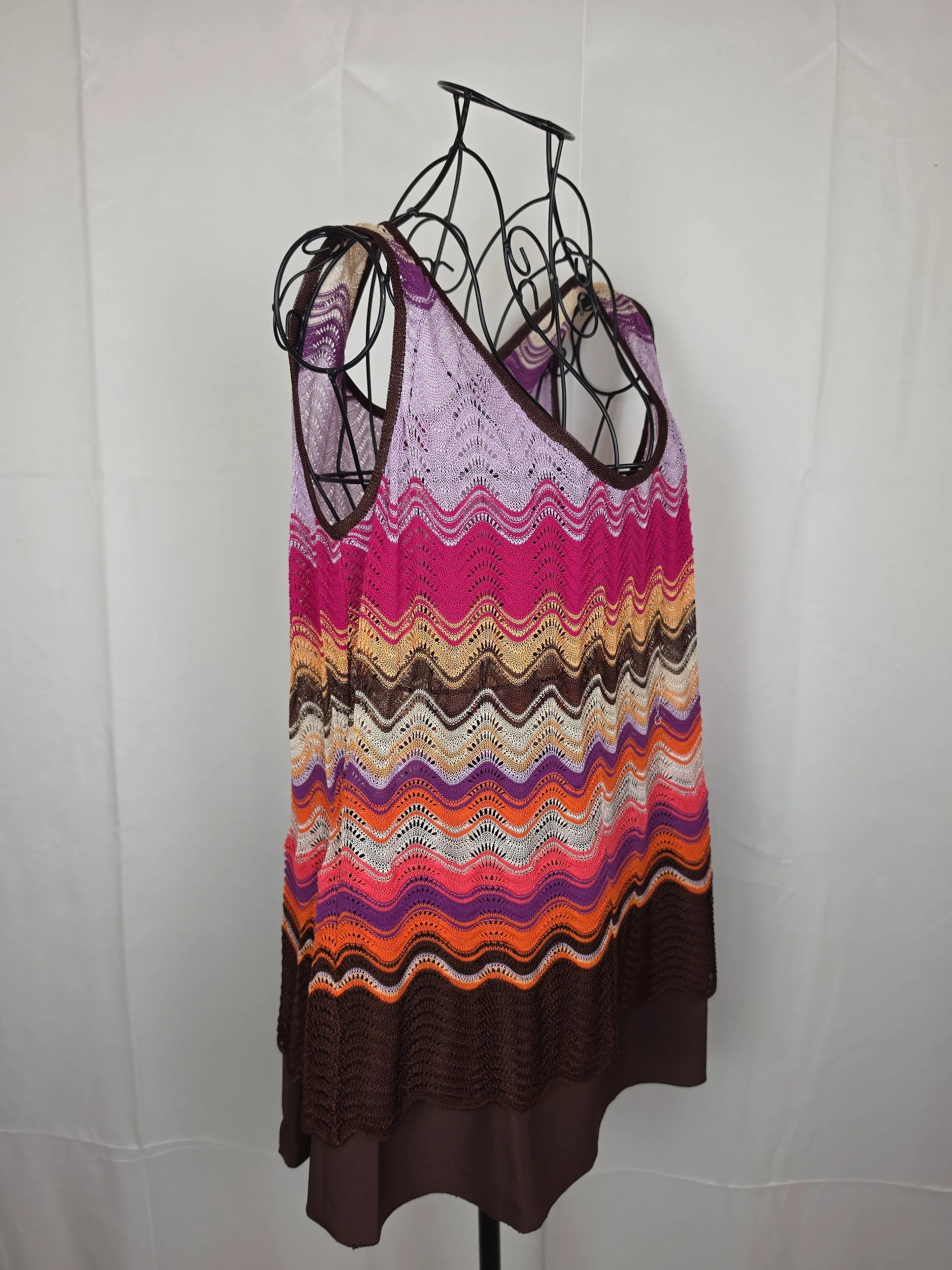 Missoni-Set-Vintage-3-Pezzi-Lavorazione-Crochet-a-Onde-Rosa-70263466950980 - Pally Vintage Closet