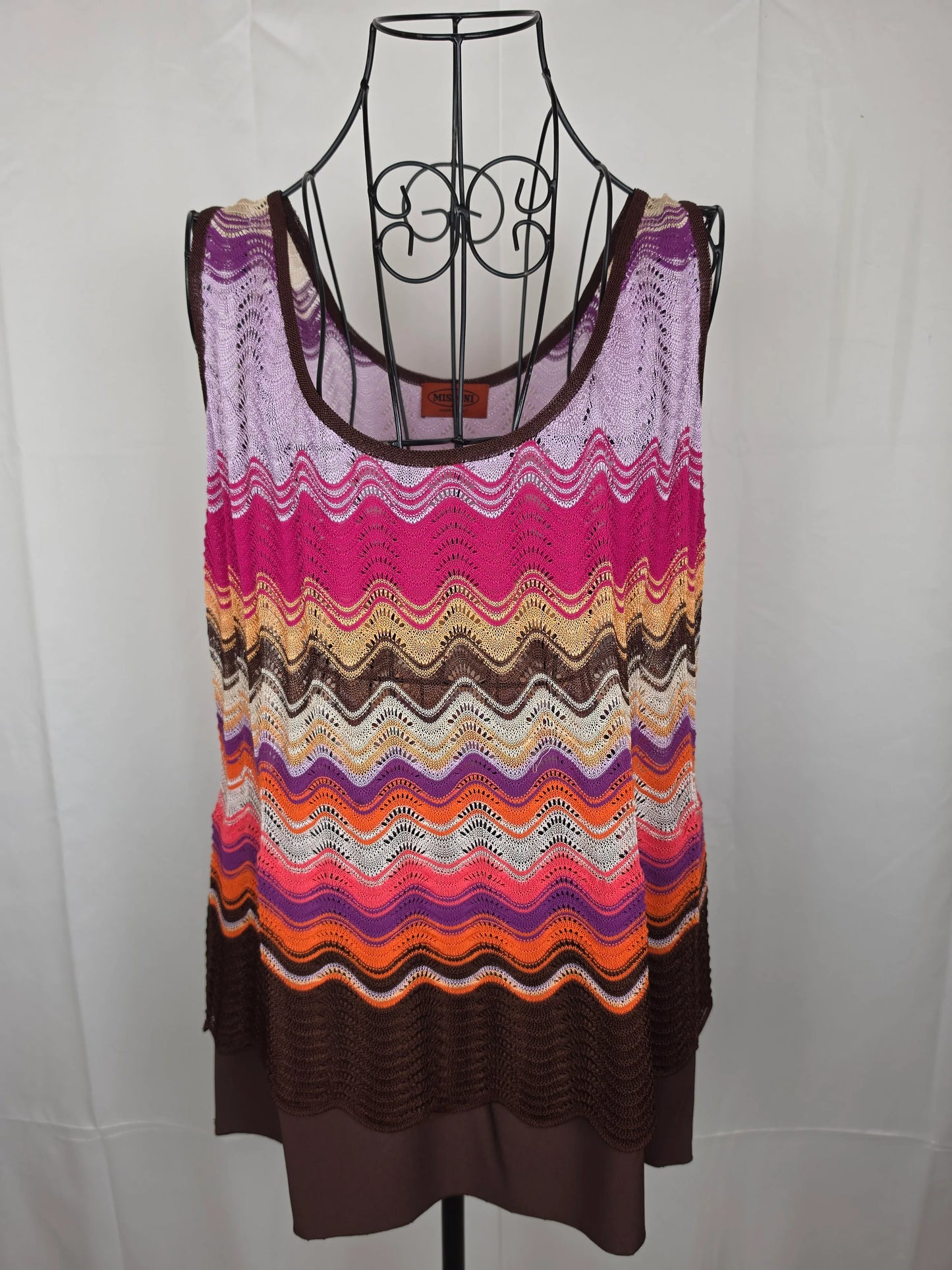 Missoni-Set-Vintage-3-Pezzi-Lavorazione-Crochet-a-Onde-Rosa-70263467049284 - Pally Vintage Closet