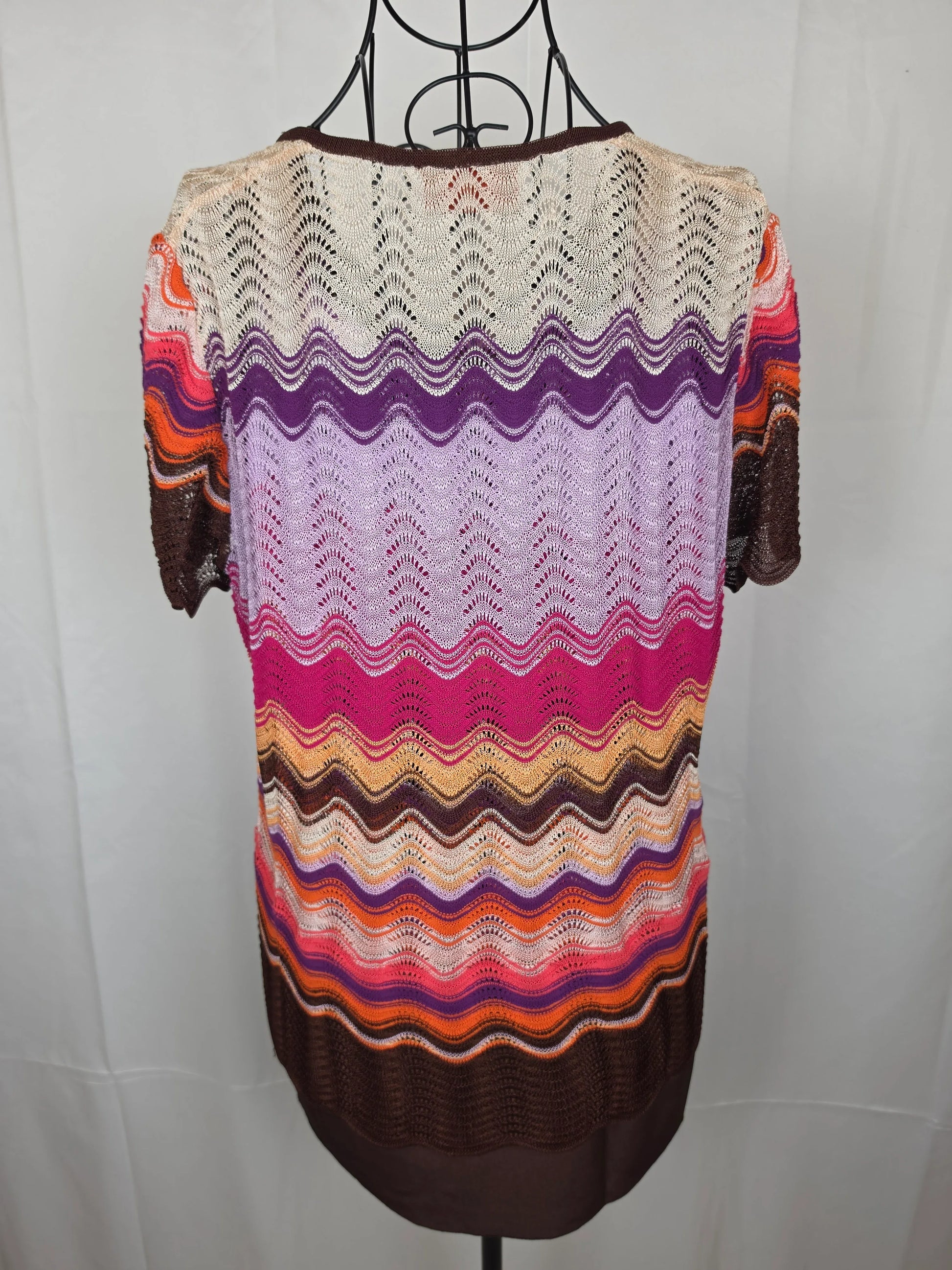 Missoni-Set-Vintage-3-Pezzi-Lavorazione-Crochet-a-Onde-Rosa-70263467082052 - Pally Vintage Closet