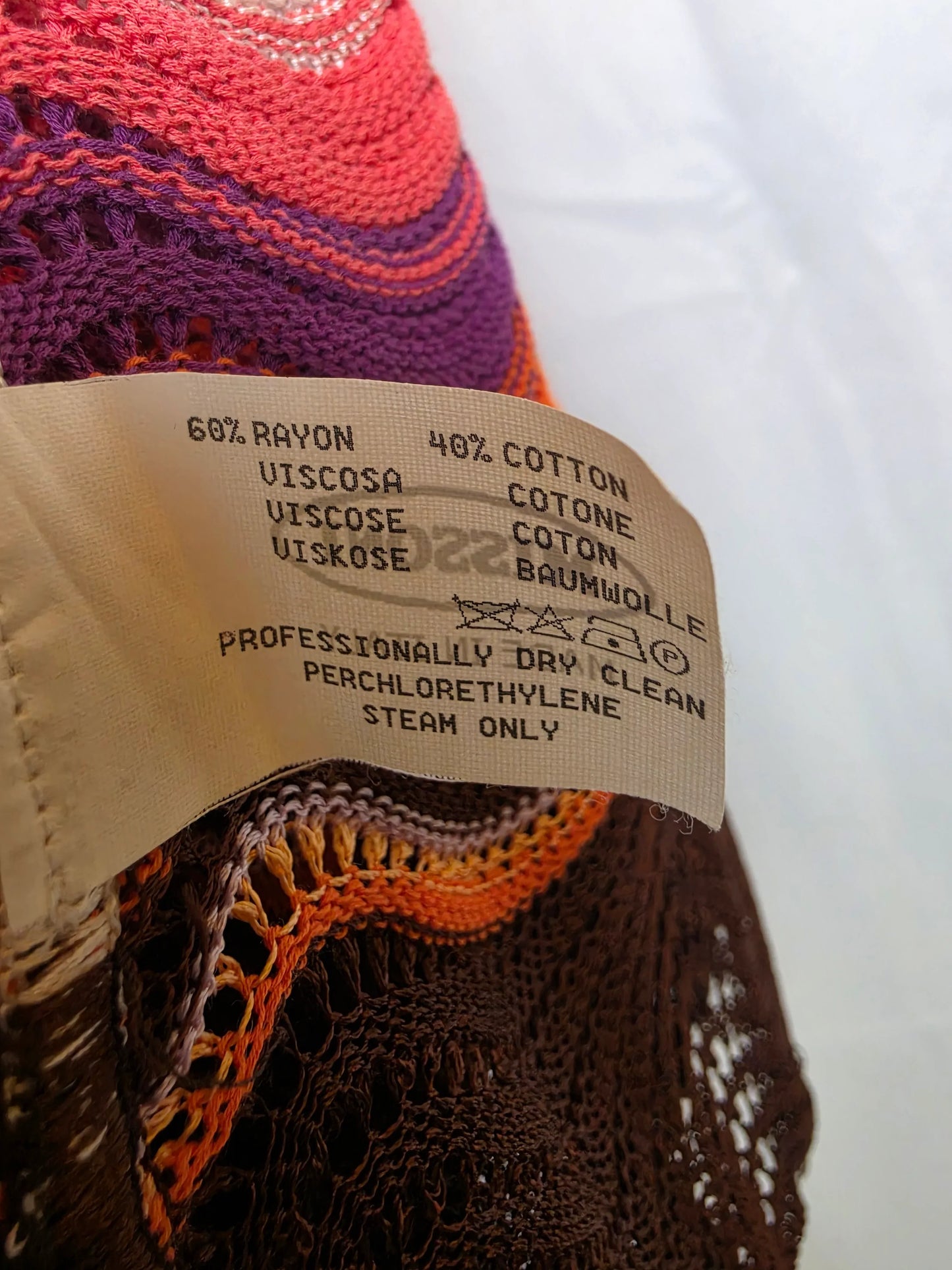 Missoni-Set-Vintage-3-Pezzi-Lavorazione-Crochet-a-Onde-Rosa-70263467213124 - Pally Vintage Closet