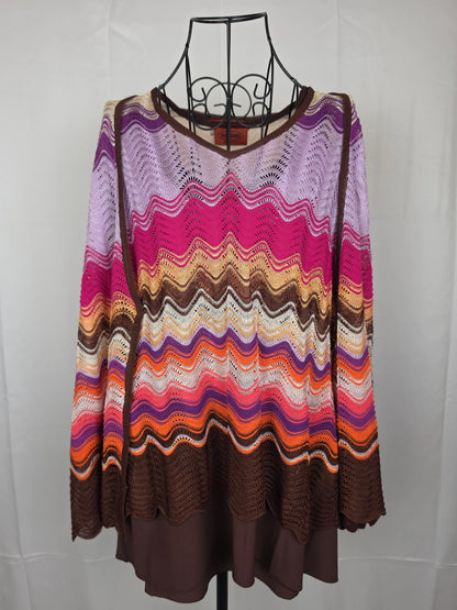 Missoni-Set-Vintage-3-Pezzi-Lavorazione-Crochet-a-Onde-Rosa-70263467442500 - Pally Vintage Closet