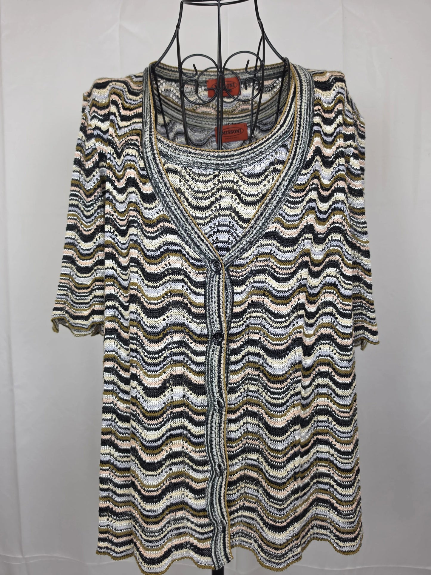 Missoni-Twin-Set-Vintage-Motivo-Zig-Zag-Nero-e-Bianco-70263493034308 - Pally Vintage Closet