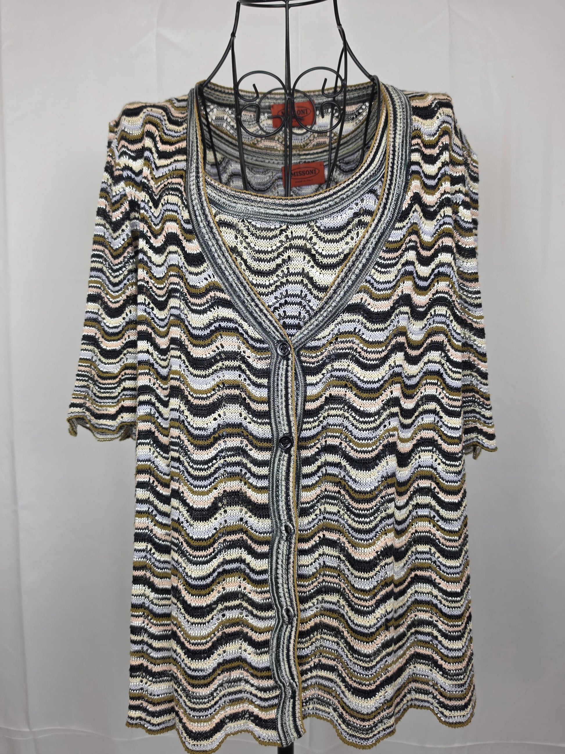 Missoni-Twin-Set-Vintage-Motivo-Zig-Zag-Nero-e-Bianco-70263493034308 - Pally Vintage Closet