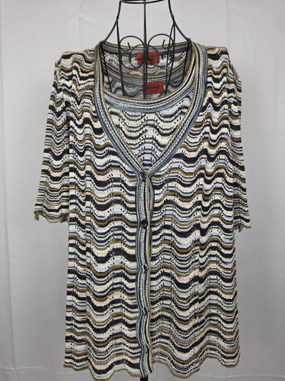 Missoni-Twin-Set-Vintage-Motivo-Zig-Zag-Nero-e-Bianco-70263493034308 - Pally Vintage Closet