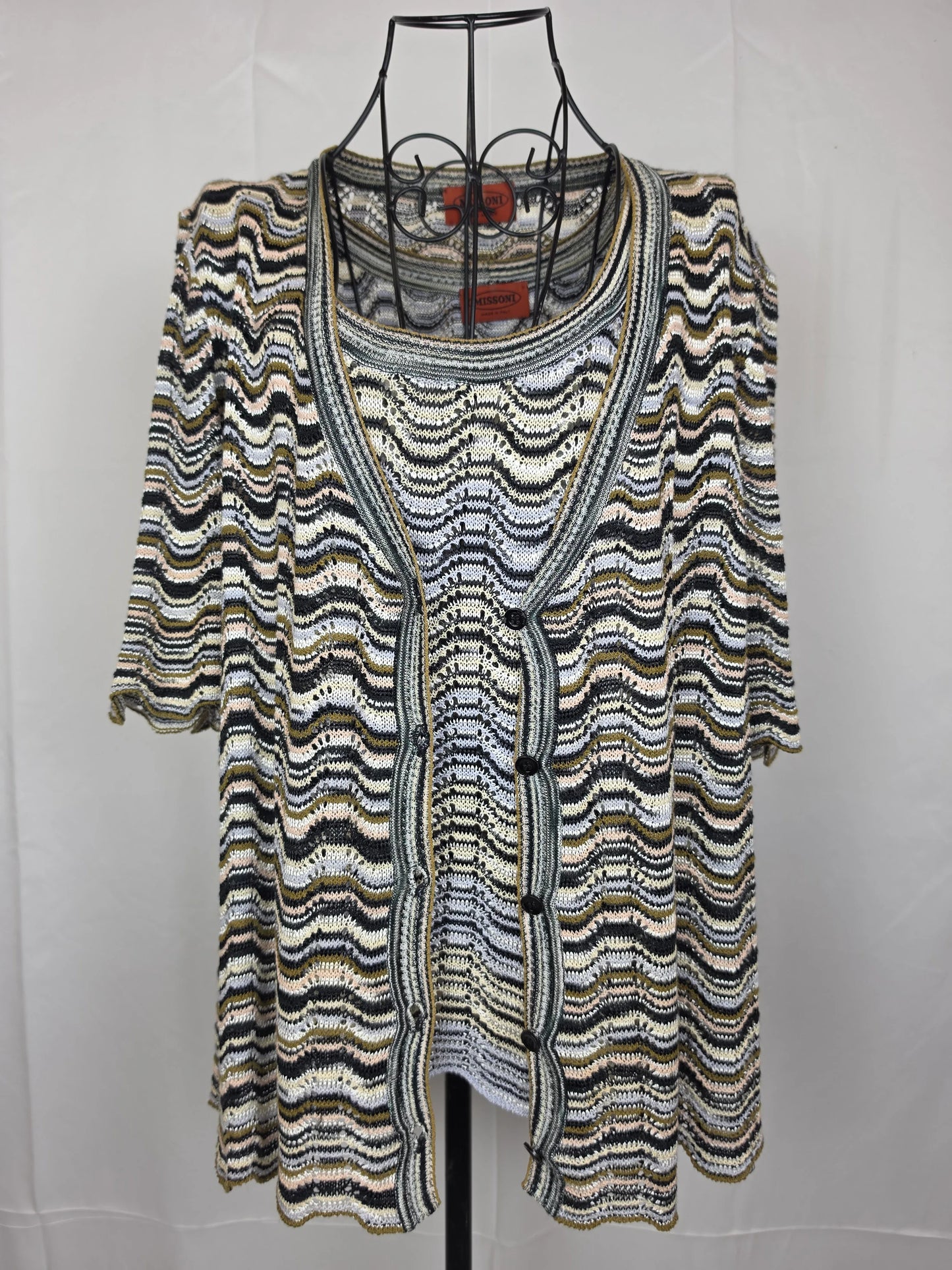 Missoni-Twin-Set-Vintage-Motivo-Zig-Zag-Nero-e-Bianco-70263493067076 - Pally Vintage Closet