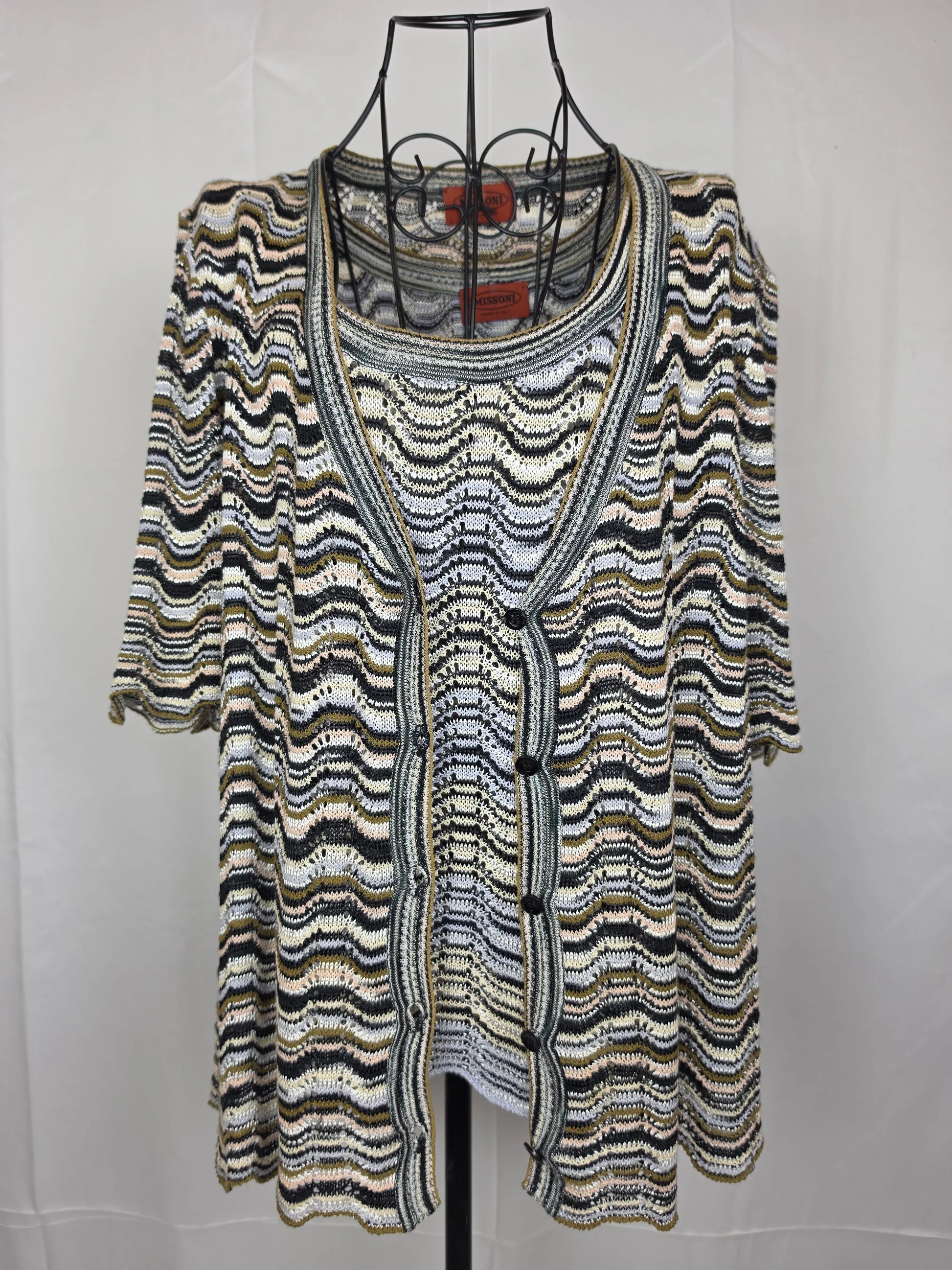 Missoni-Twin-Set-Vintage-Motivo-Zig-Zag-Nero-e-Bianco-70263493067076 - Pally Vintage Closet