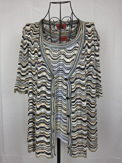 Missoni-Twin-Set-Vintage-Motivo-Zig-Zag-Nero-e-Bianco-70263493067076 - Pally Vintage Closet