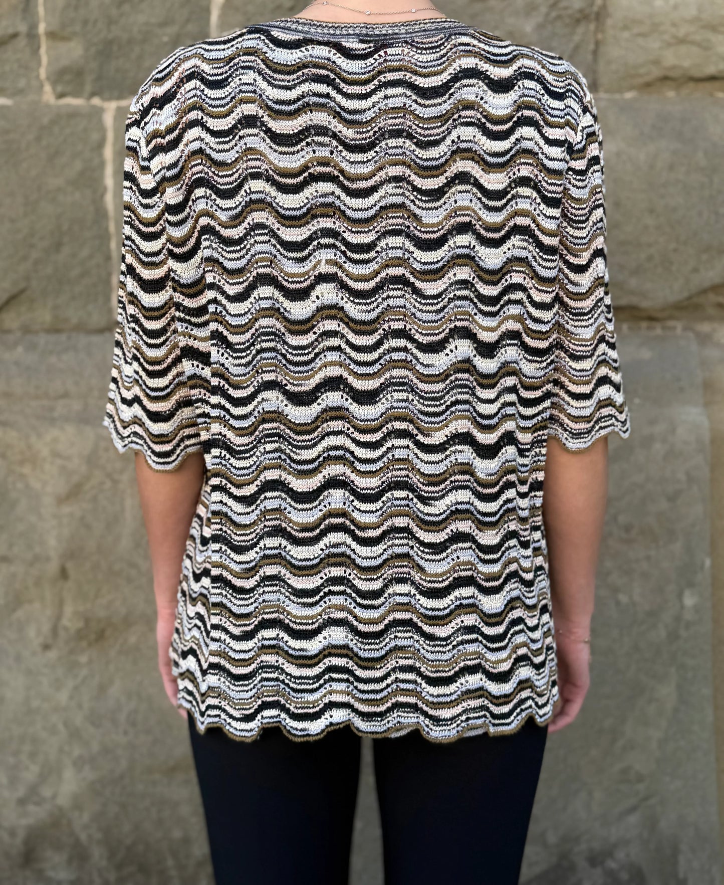 Missoni-Twin-Set-Vintage-Motivo-Zig-Zag-Nero-e-Bianco-70300495511876 - Pally Vintage Closet