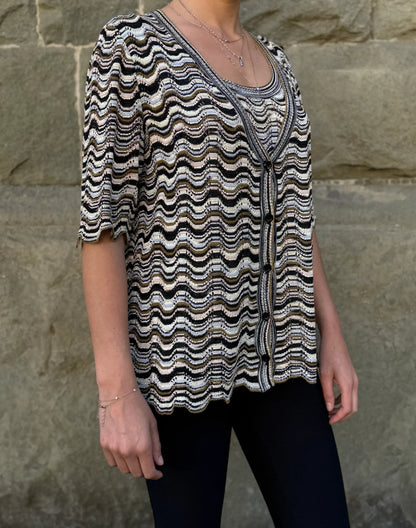 Missoni-Twin-Set-Vintage-Motivo-Zig-Zag-Nero-e-Bianco-70300495577412 - Pally Vintage Closet