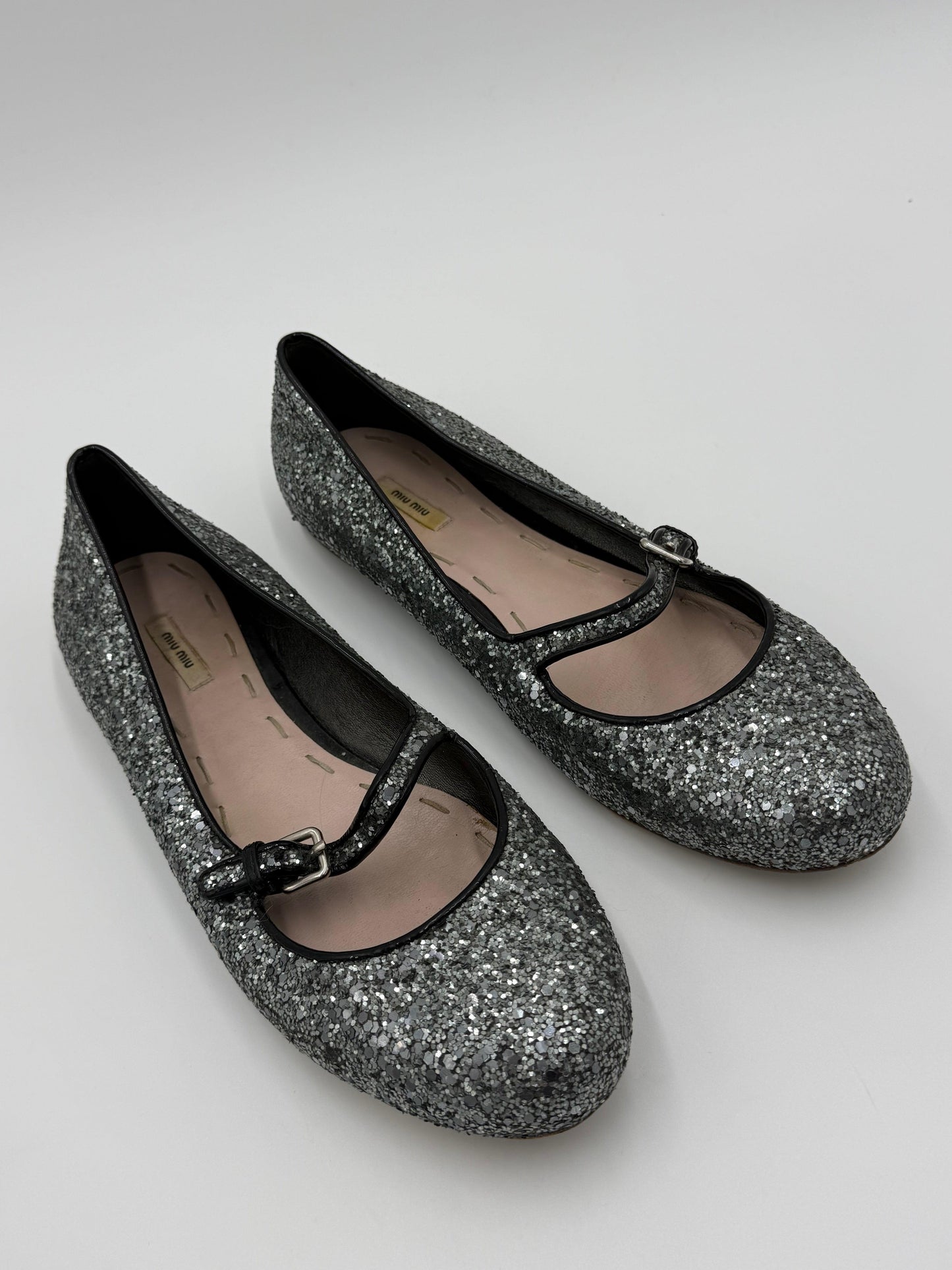 Miu-Miu-Ballerine-Mary-Jane-Vintage-Glitter-Argento-70493934223684 - Pally Vintage Closet