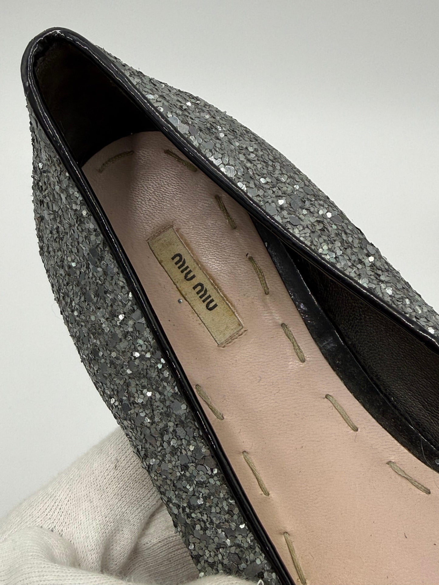 Miu-Miu-Ballerine-Mary-Jane-Vintage-Glitter-Argento-70493934321988 - Pally Vintage Closet