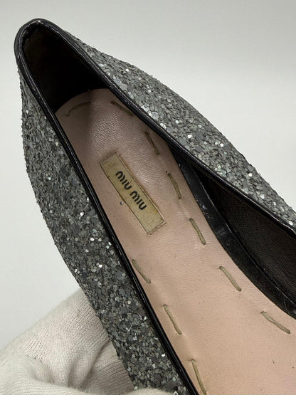 Miu-Miu-Ballerine-Mary-Jane-Vintage-Glitter-Argento-70493934321988 - Pally Vintage Closet